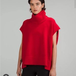 Lululemon athletica cashmere red sweater turtleneck vest
